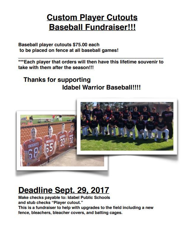Baseball Player Cutout Fundraiser